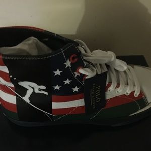 POLO-RALPH LOREN MEN'S PATCH SNEAKERS